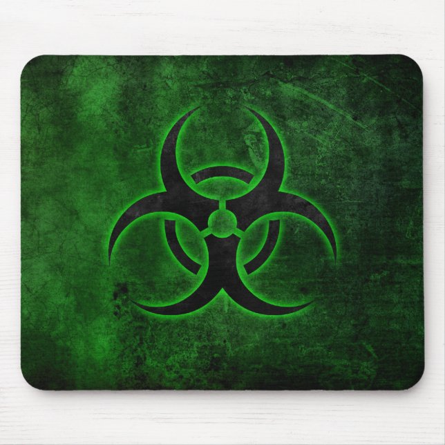 Green & Black Biohazard Mouse Pad (Front)