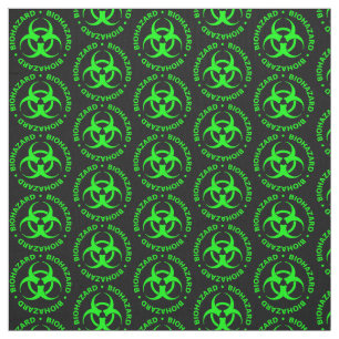 Green & Black Biohazard Symbol Fabric
