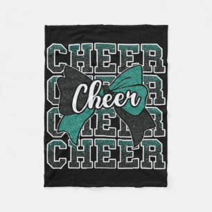 Green Black Bow Cheer Sport Cheerleader Cheerleadi Fleece Blanket