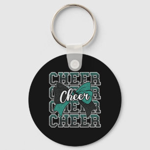 Green Black Bow Cheer Sport Cheerleader Cheerleadi Key Ring