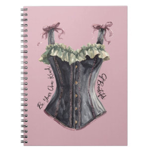 Green Black Bugundy Corset Notebook