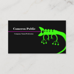Green Black Chameleon Artistic Business Card