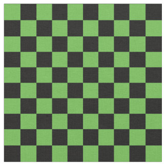 Green & Black Chequerboard Fabric