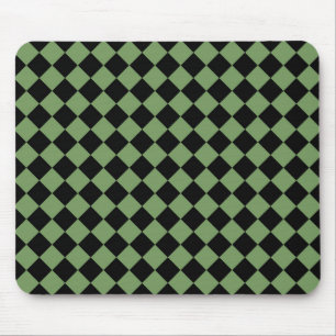 Green Black Chequered Diamond Pattern  Mouse Pad