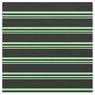 Green & Black Coloured Striped Pattern Fabric