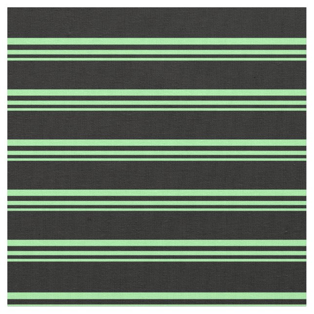 Green & Black Coloured Striped Pattern Fabric (Close Up)