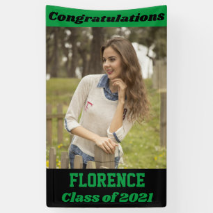 Green Black Congratulations Graduation Banner