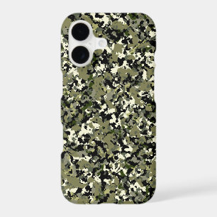 Green Black Cream Camouflage Pattern Print