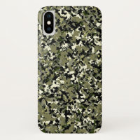 Green Black Cream Camouflage Pattern Print