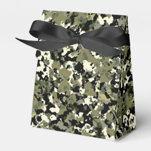 Green Black Cream Camouflage Pattern Print Favour Box