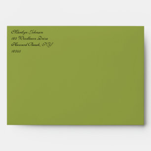 Green, Black Damask Envelope for 5"x7" Sizes