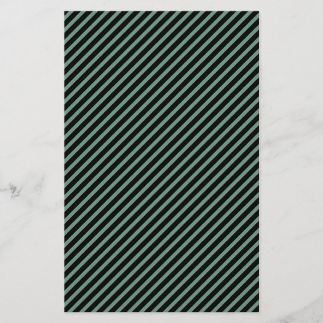Green & Black Diagonal Stripe Soap Wrap Paper (Front)