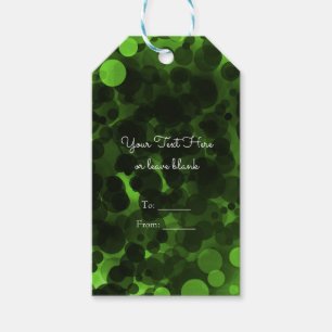 Green & Black Dots Modern Chic Party Custom Favour Gift Tags
