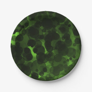 Green & Black Dots Modern Chic Party Elegant Paper Plate