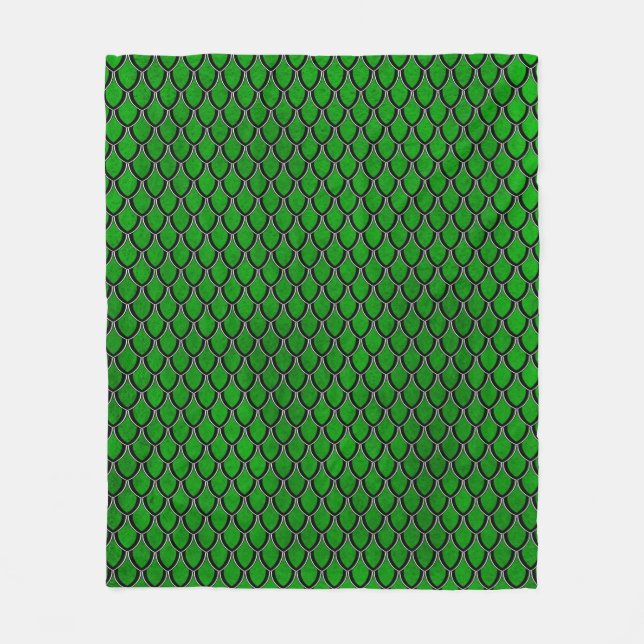 Green Black Dragon Scale Blanket (Front)