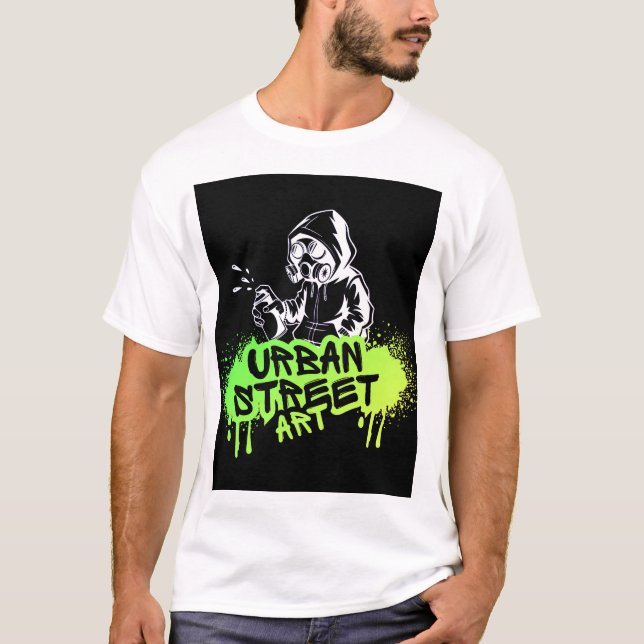 Green & Black Edgy Urban Street Art T-Shirt – Bold (Front)