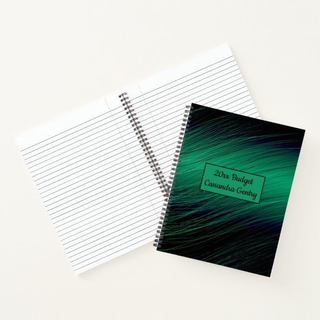 Green Black Elegant Personalised Professional  Notebook (Inside)
