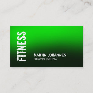 Green Black Fitness Personal Trainer Business Card