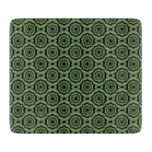 Green Black Flower Seamless Pattern Cutting Board