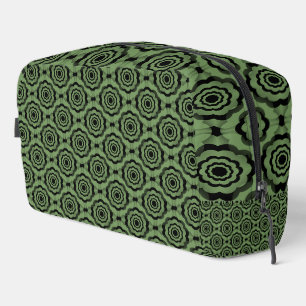 Green Black Flower Seamless Pattern Toiletry Bag