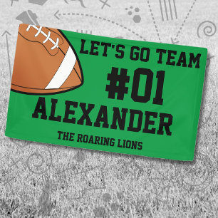 Green Black Football Team Spirit Banner