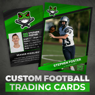 Green & Black Football Trading Card Custom Logo