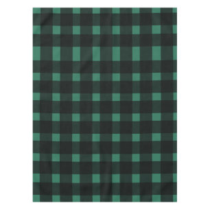 Green Black Gingham Pattern Tablecloth