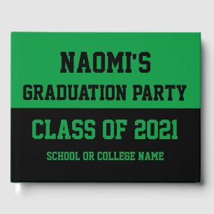 Green & Black Graduation Party Class of 2024 Guest Book