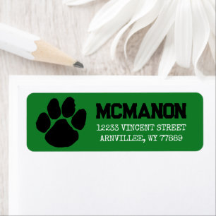 Green & Black Graduation Return Address Labels
