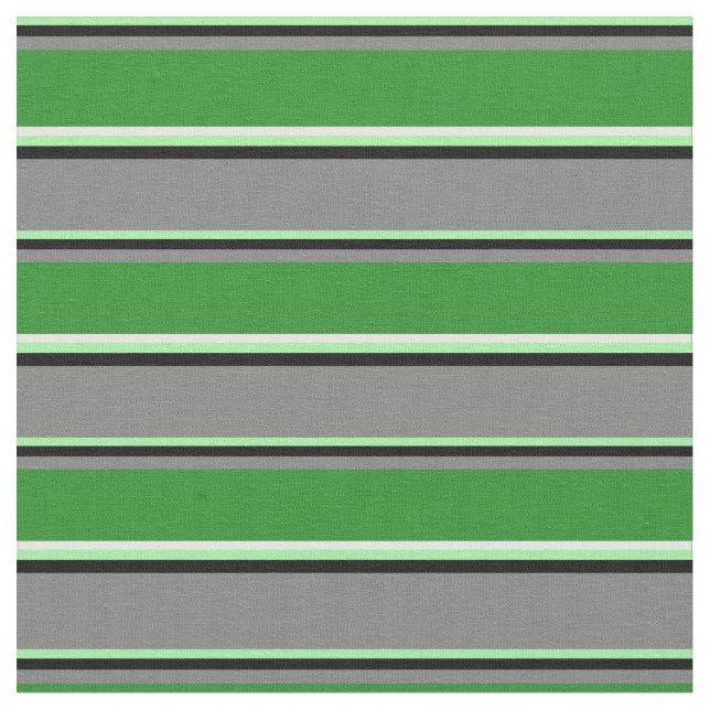 Green, Black, Grey, Forest Green, and Mint Cream Fabric (Close Up)