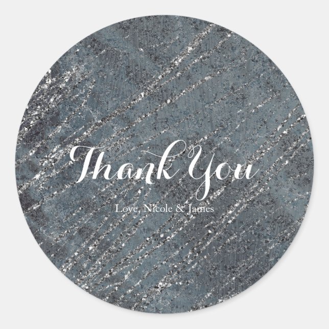 Green Black Grey Modern Marble Designer Chic Classic Round Sticker (Front)