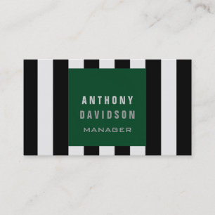 Green Black Grey Pattern Striped Business Card