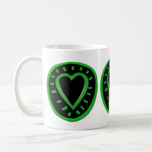 Green Black Heart Graffiti 2 Valentine's Day Mug
