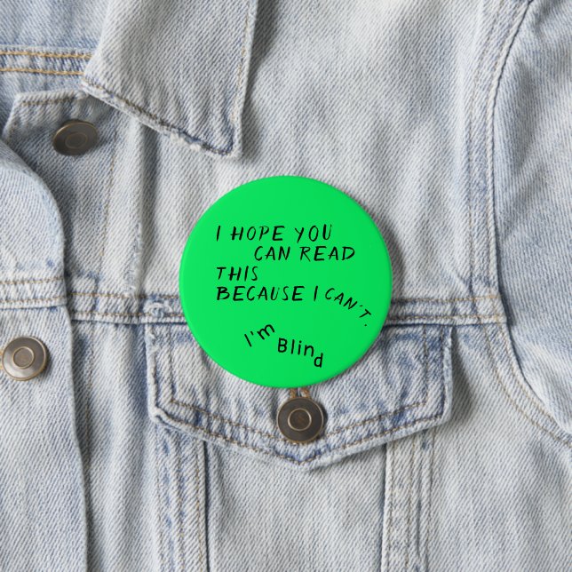 Green Black Joke Eye Doctor  Button (In Situ)