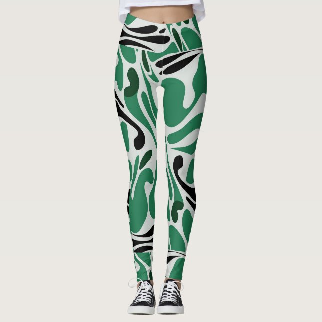  green & black  leggings (Front)