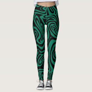 green & black leggings