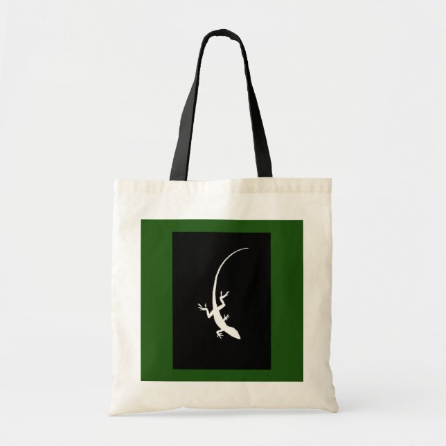Green & Black Lizard Tote Bag (Front)