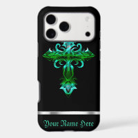 Green Black Mediaeval Cross iPhone XS Max Case