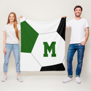 green black or your custom soccer team colours fleece blanket