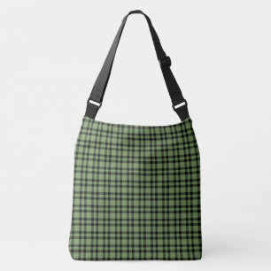 Green Black Plaid Pattern Crossbody Bag