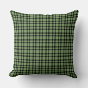 Green Black Plaid Pattern Cushion