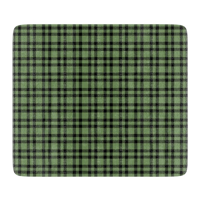 Green Black Plaid Pattern Cutting Board (Front)