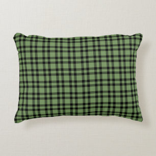 Green Black Plaid Pattern Decorative Cushion