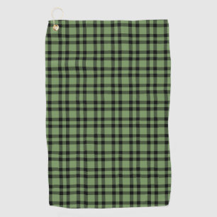 Green Black Plaid Pattern Golf Towel