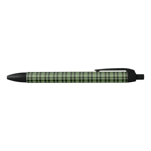 Green Black Plaid Pattern Ink Pen (Top)