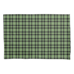 Green Black Plaid Pattern Pillowcase