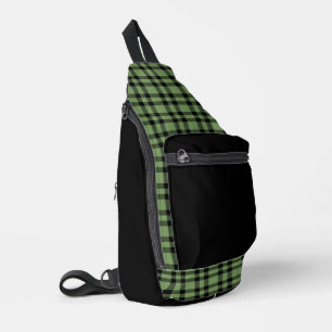 Green Black Plaid Pattern Sling Bag