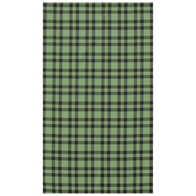 Green Black Plaid Pattern Tablecloth (Front)