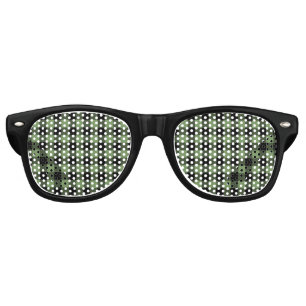 Green Black Plaid Seamless Pattern Retro Sunglasses