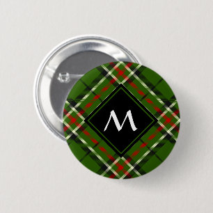 Green, Black, Red and White Tartan 6 Cm Round Badge
